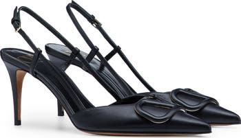 パンプス VALENTINO VLOGO SLINGBACK PUMP Vlogo Signature Patent Leather Slingback Pump 80mm / 3.15 In