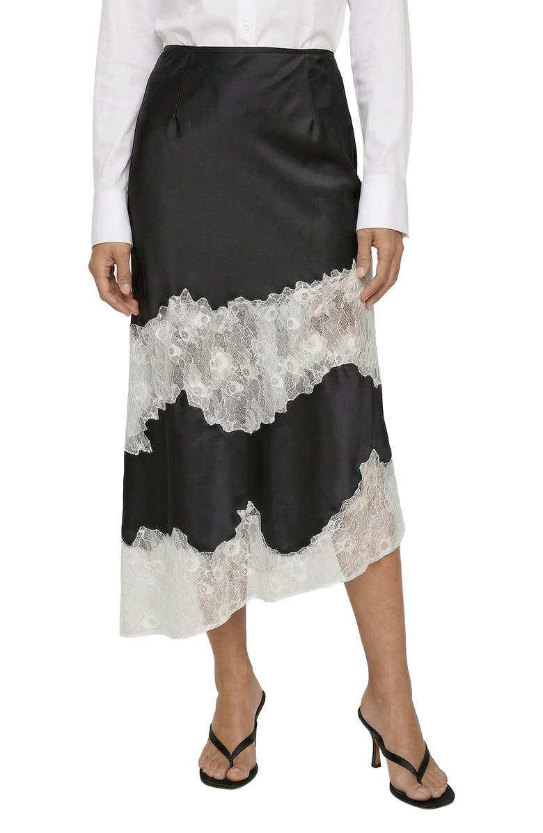 Lily and Lionel London Elenor Lace Insert Midi Skirt, Main, color,