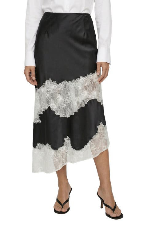 Elenor Lace Insert Midi Skirt