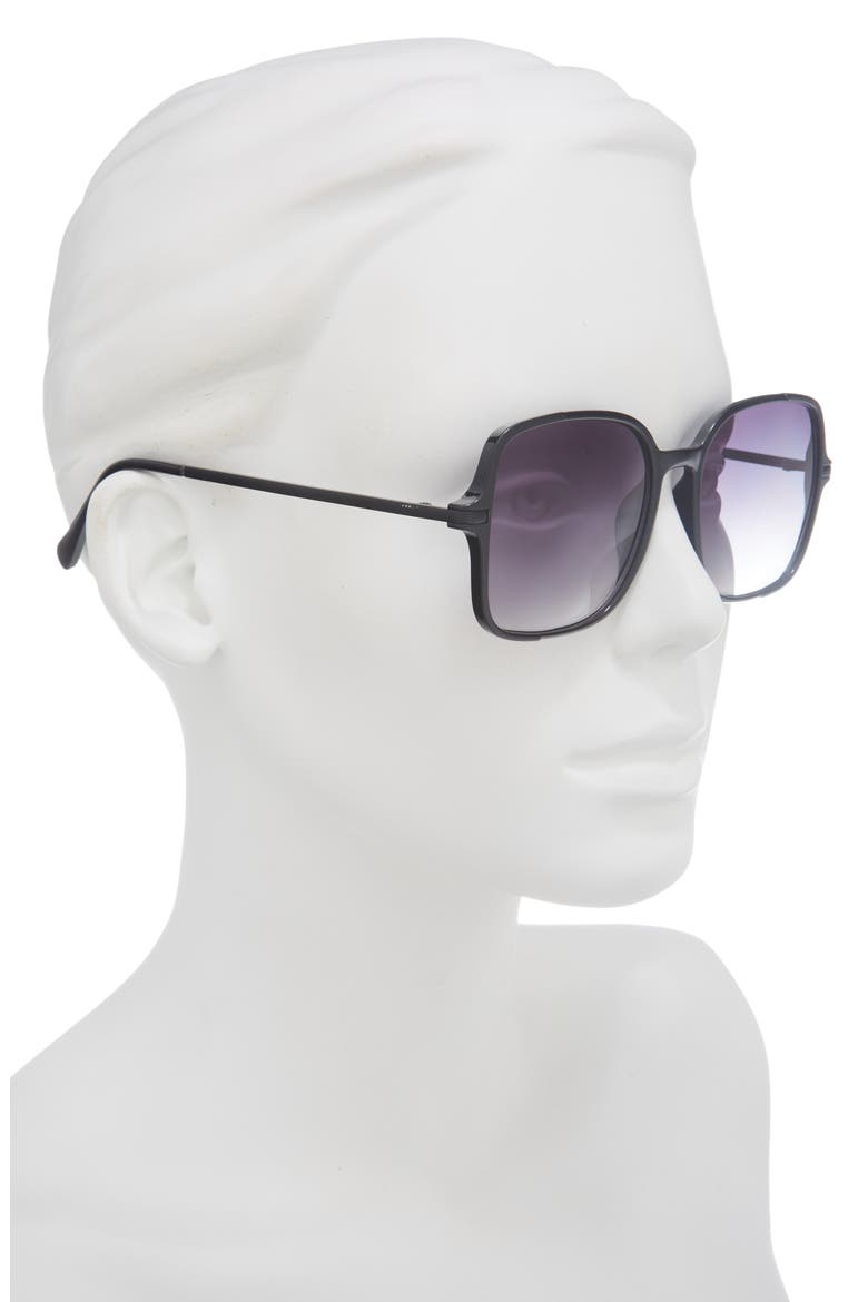 124mm Gradient Oversize Square Sunglasses, Alternate, color, BLACK