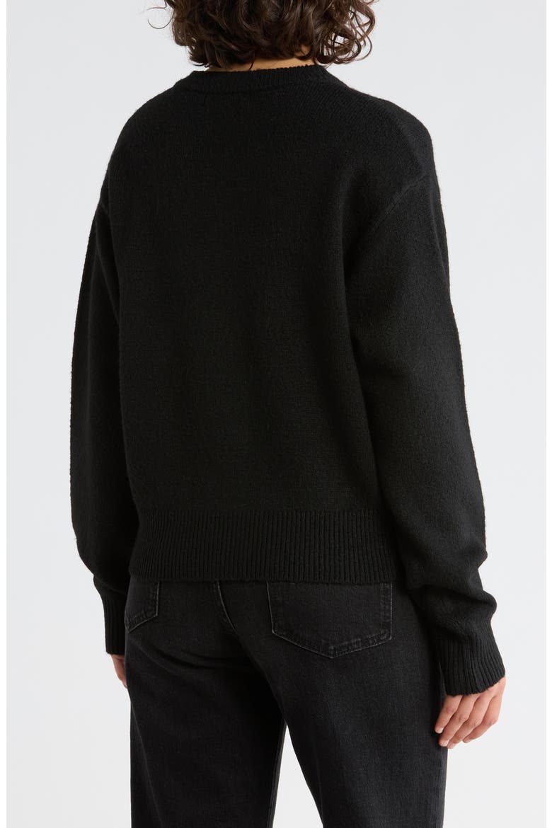 Bow Button Cardigan, Alternate, color, BLACK