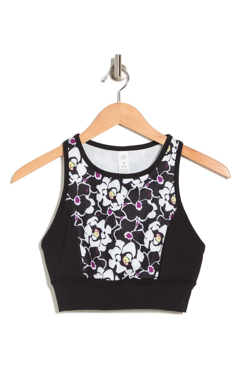 Nanette Lepore Contour Flower Project Sports Bra, Alternate, color, 
