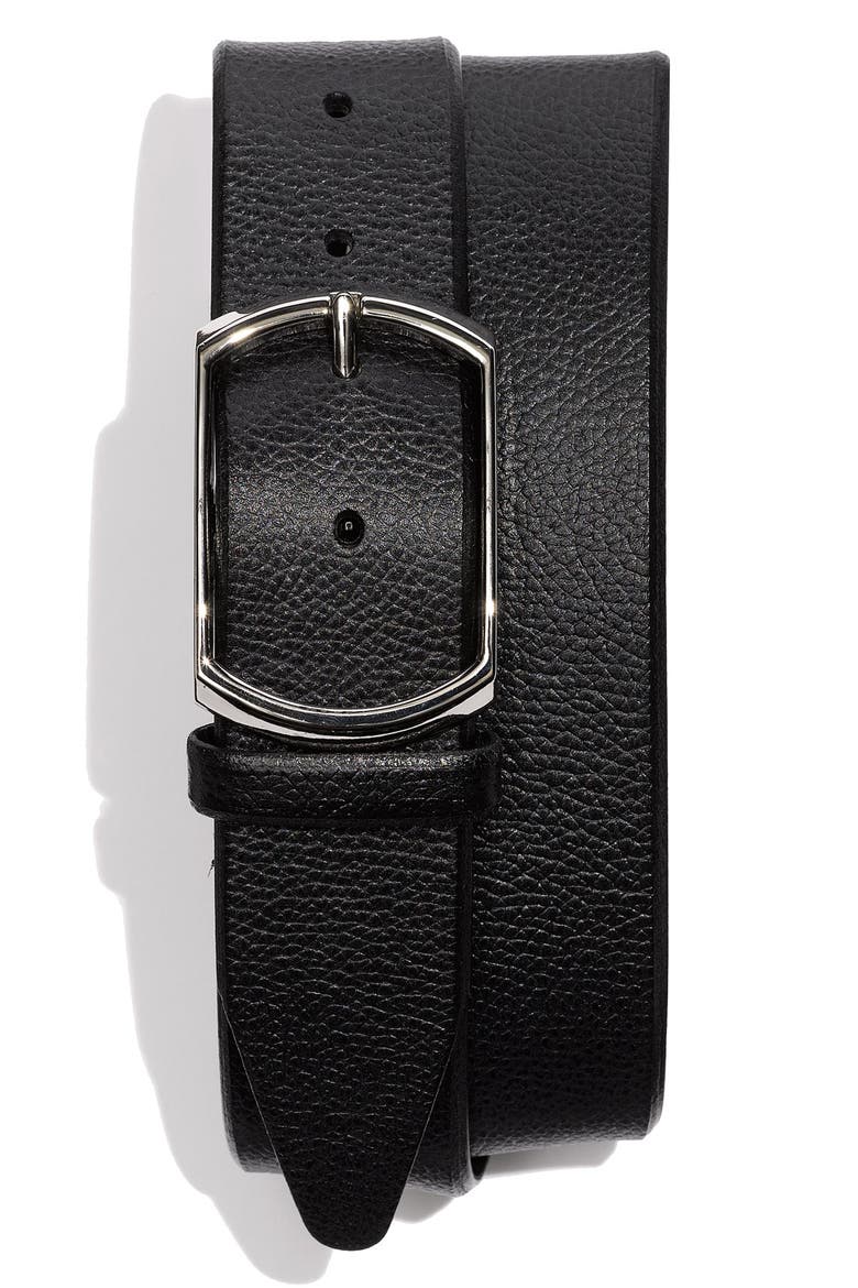 Calfskin Belt, Main, color, BLACK