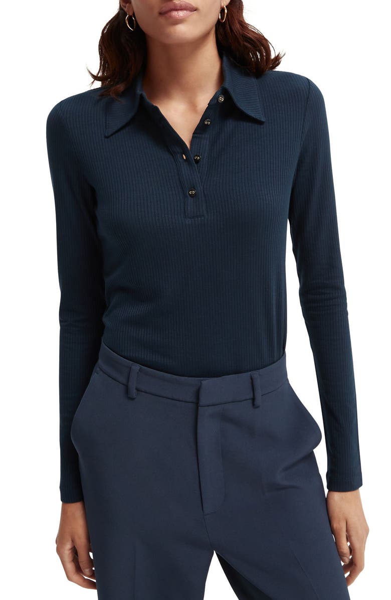Scotch & Soda Ribbed Polo Shirt, Main, color, 