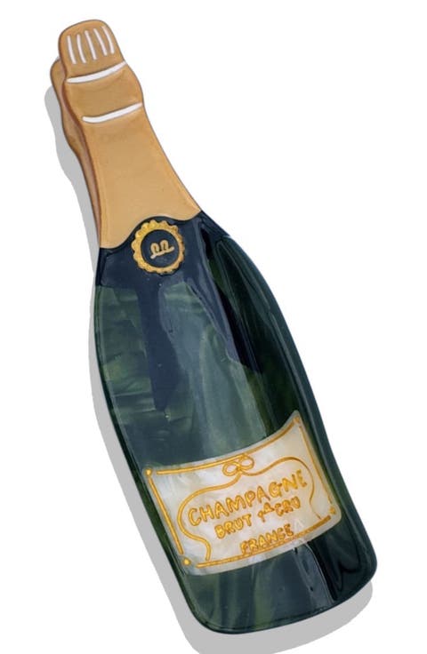 Hand Painted Champagne Claw Clip