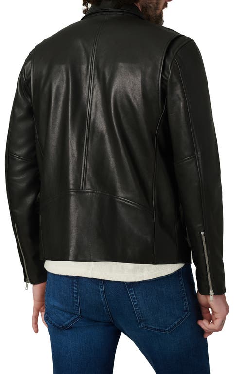 Joe's Refined Leather Moto Jacket In Black