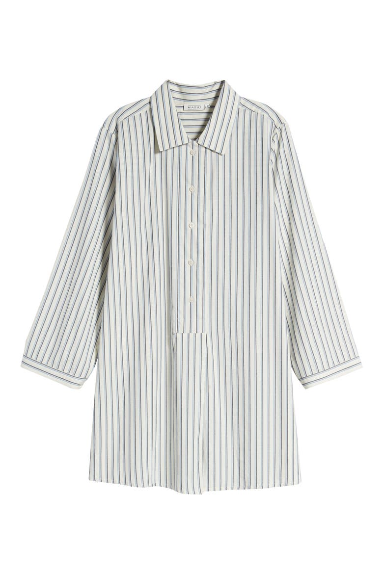 Gabija Stripe Tunic Shirtdress, Alternate, color, BLUE BONNET