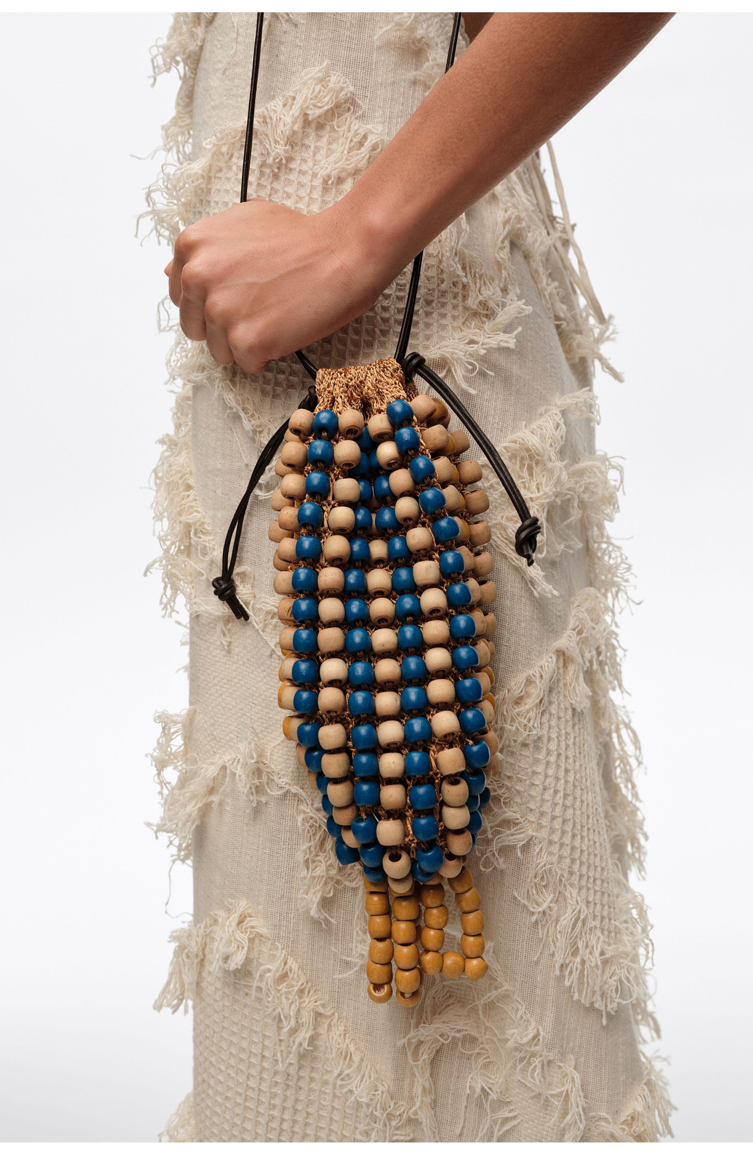 Crochet Mini Bag, Alternate, color, BLUE