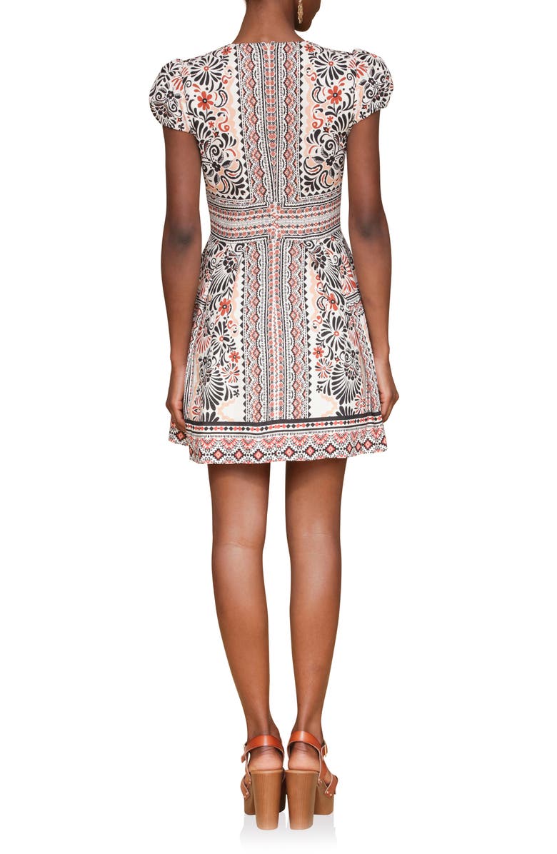 Avec Les Filles Puff Sleeve Tie Neck Dress, Alternate, color,