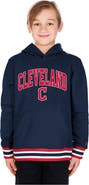 New Era Youth New Era Navy Cleveland Guardians Knit Trim Pullover Hoodie