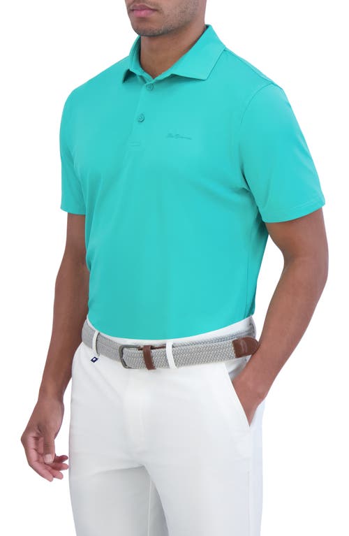 Ben Sherman Solid Tech Pique Sports Fit Polo In Pool Green