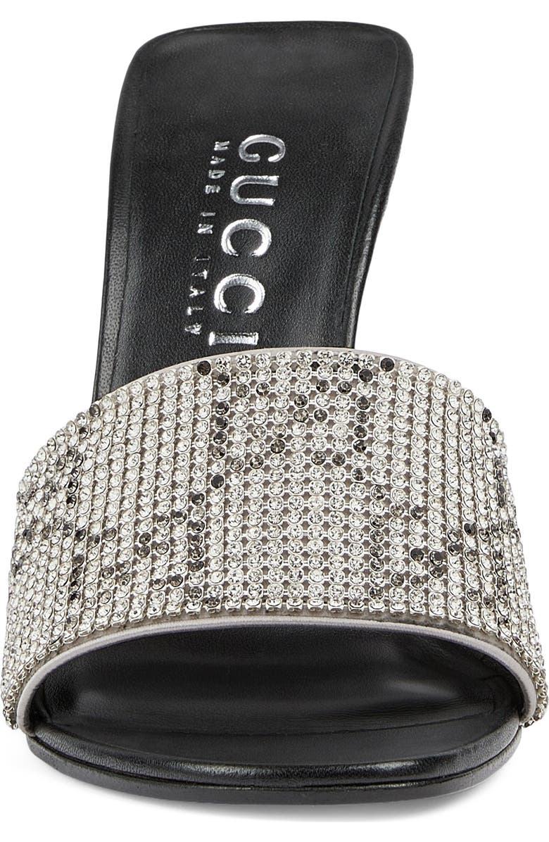 Gucci Bombshell Trinity Crystal Sandal, Alternate, color, Light Grey/ Crystal