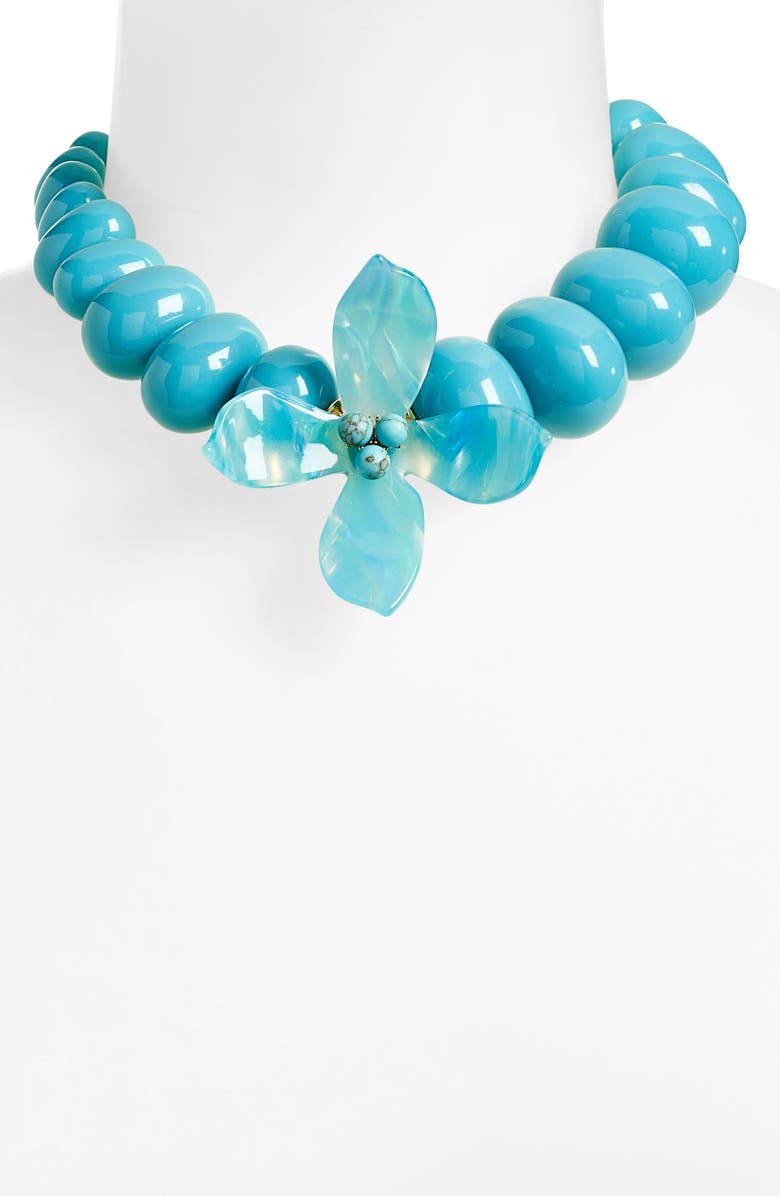 Lele Sadoughi Oleander Imitation Turquoise Bead Necklace, Alternate, color, 