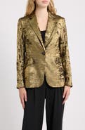 Anne Klein One-Button Metallic Blazer