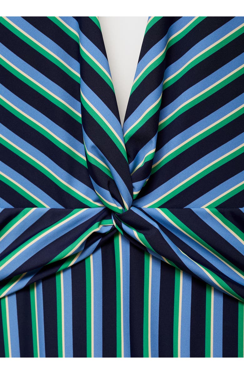 MANGO Stripe Halter One-Piece Swimsuit, Alternate, color, Blue