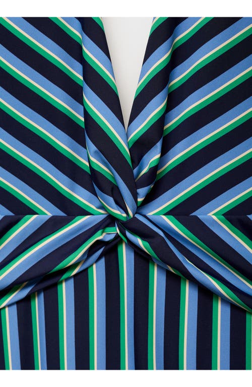 Shop Mango Stripe Halter One-piece Swimsuit