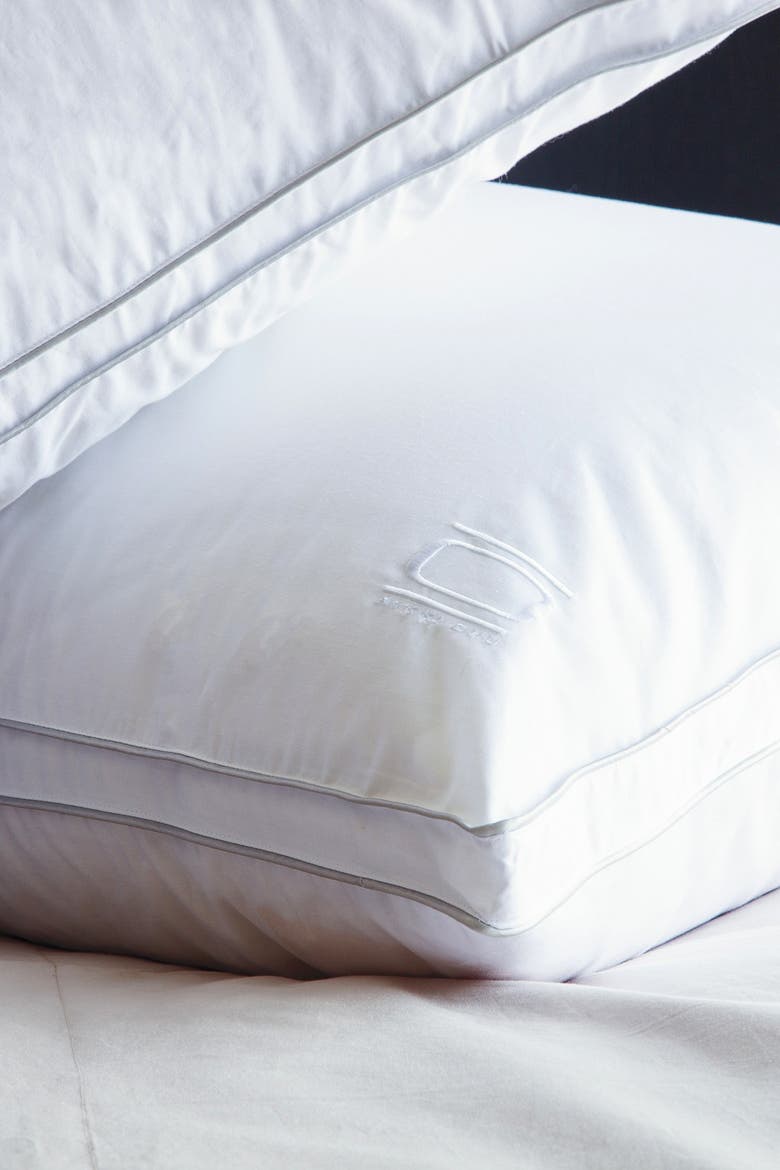 Nikki Chu Standard Cotton White Goose Down Best Pillow with Removable Cover, Alternate, color, WHITE