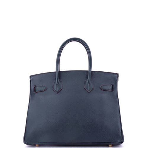 Pre-owned Hermes  Hermes Contour Birkin Bag Blue Epsom With Gold Hardware 30 In Blue