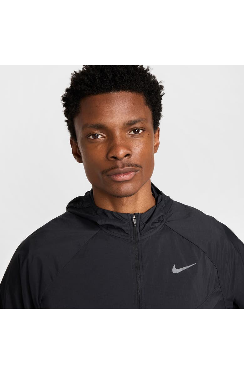 Nike Stride Dri-FIT UV Hooded Running Jacket, Alternate, color, 010 Black/Refsil