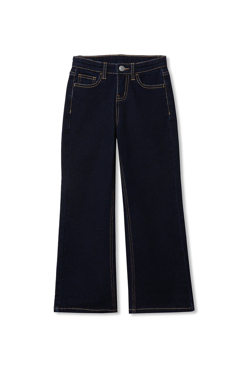 Girls Wide Leg Denim Jeans, Main, color, Dark Midnight Blue