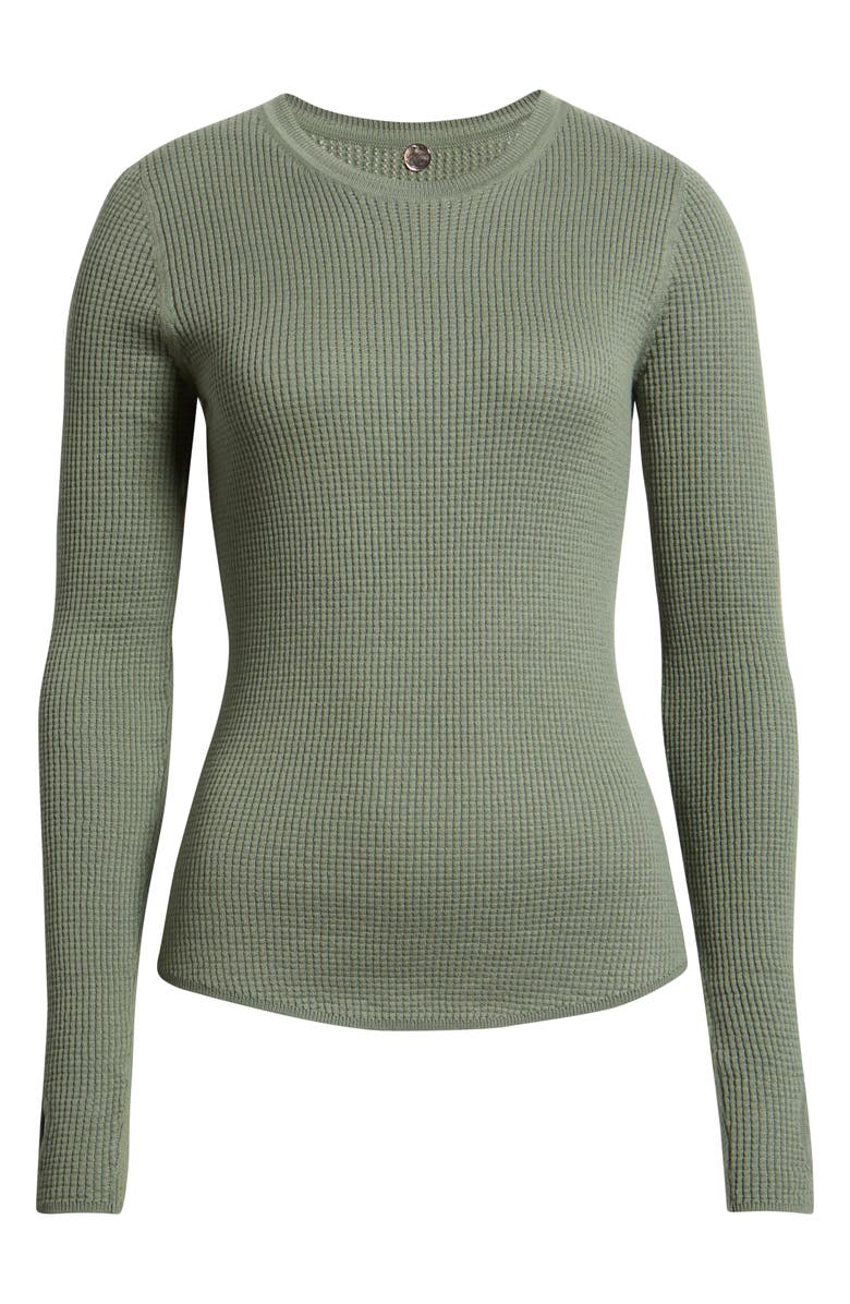 MARGARET O'LEARY Waffle Stitch Top, Alternate, color, Sage