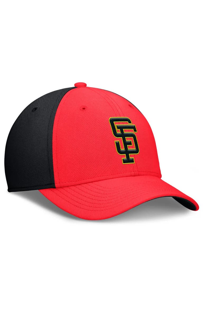 Men's Nike Crimson/Black San Francisco Giants Neon 90s Rise SwooshFlex Hat, Alternate, color, Crimson