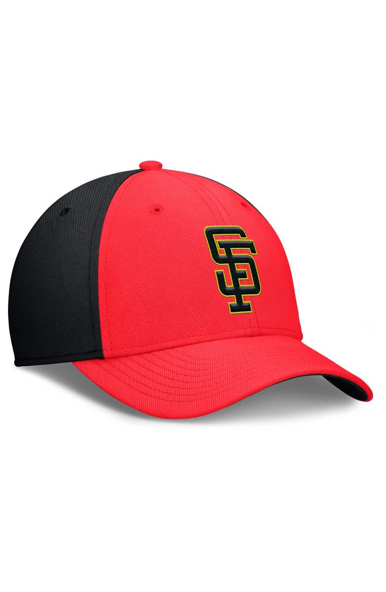Nike Men's Nike Crimson/Black San Francisco Giants Neon 90s Rise SwooshFlex Hat, Alternate, color, Crimson