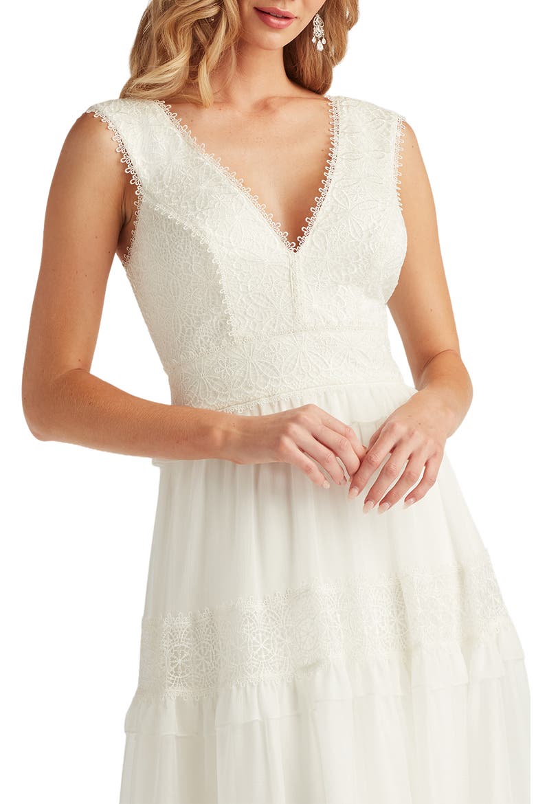 Lace Sleeveless Chiffon Gown, Alternate, color, IVORY