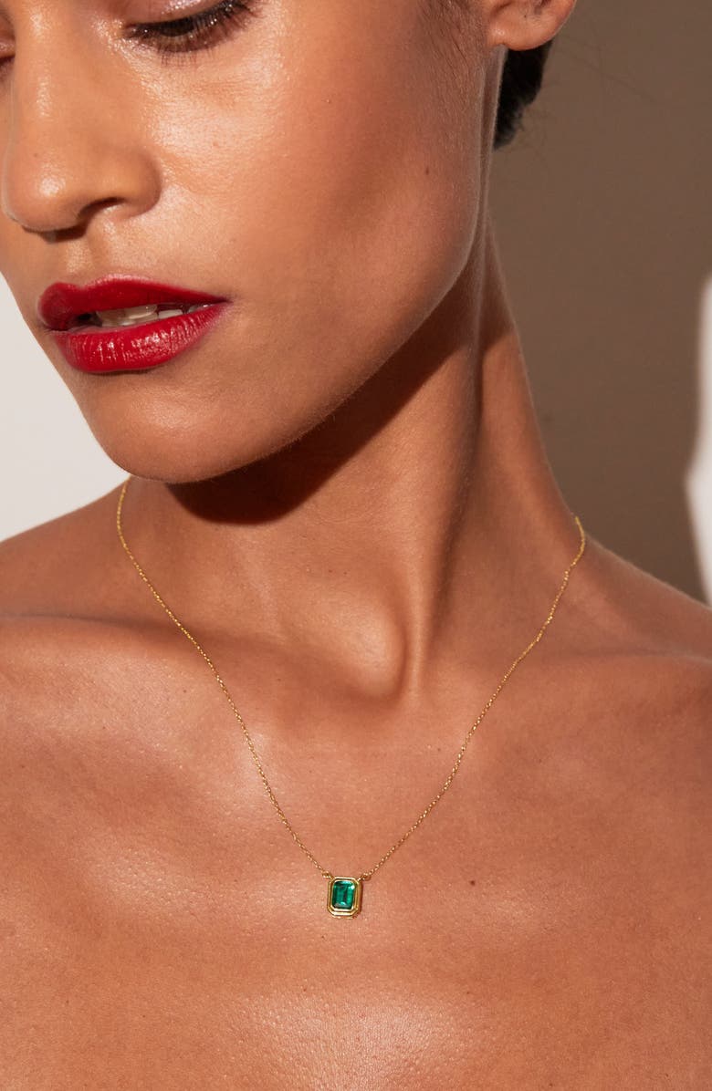 Aurate New York Lab Grown Emerald Heirloom Necklace, Alternate, color, Vermeil / Yellow