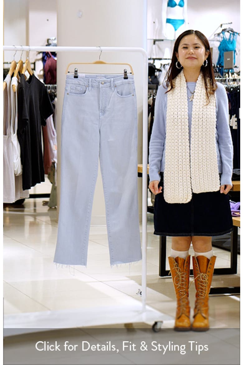 Soft-Tech Good Curve Frayed High Waist Ankle Straight Leg Jeans video