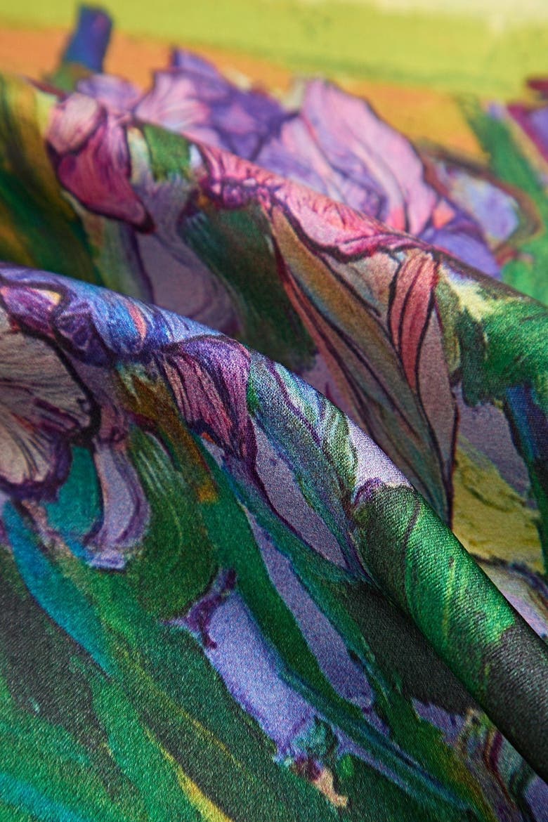 Pure silk colored square scarf, Alternate, color, Bright Purple