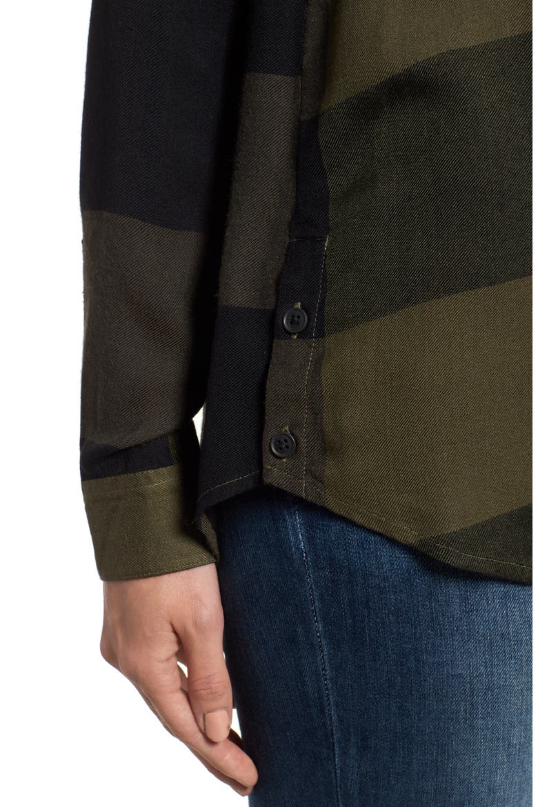 Plaid Button Down Shirt, Alternate, color, OLIVE MULTI
