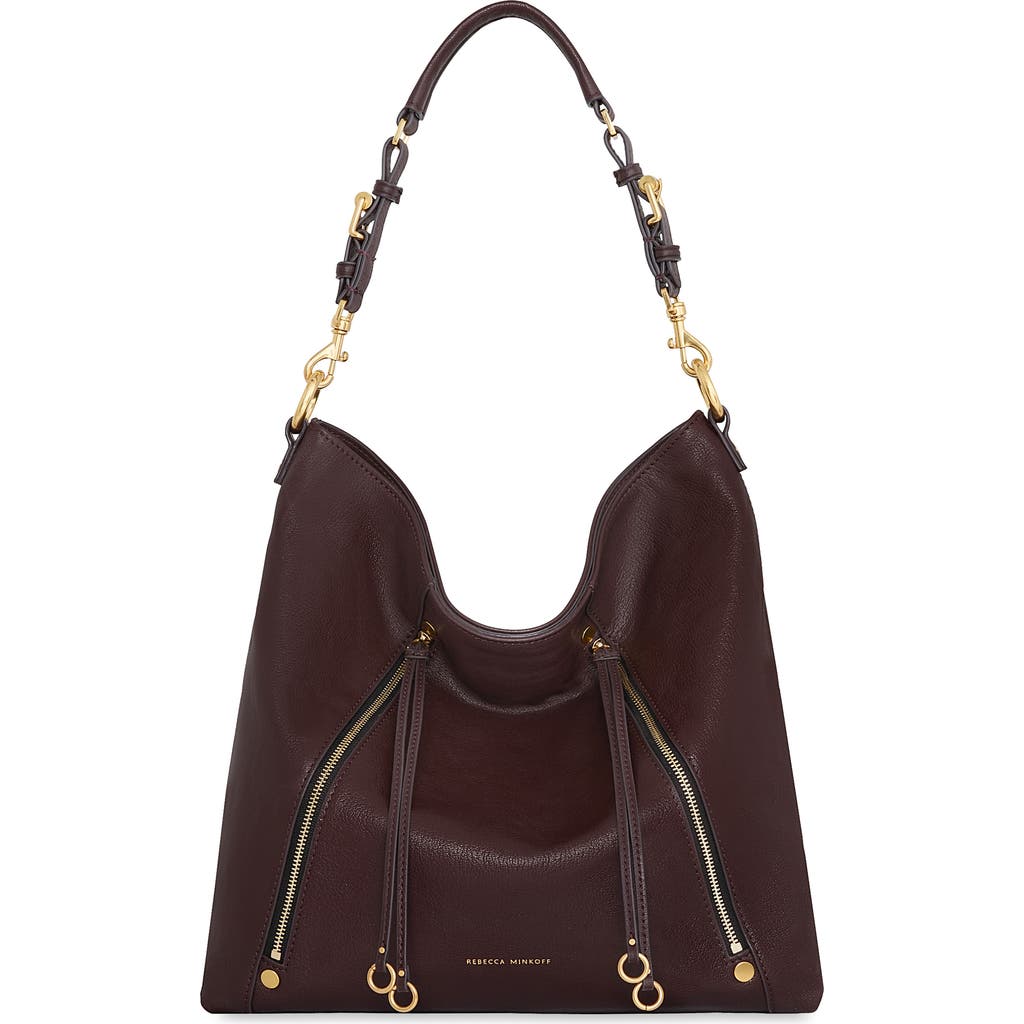Rebecca Minkoff Rivington Leather Hobo Bag In Brown