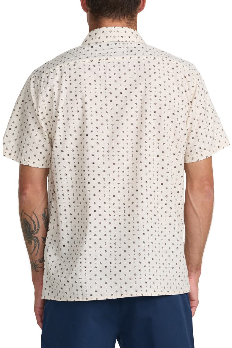 Breezy Floral Short Sleeve Button-Up Shirt, Alternate, color, CERAMIC