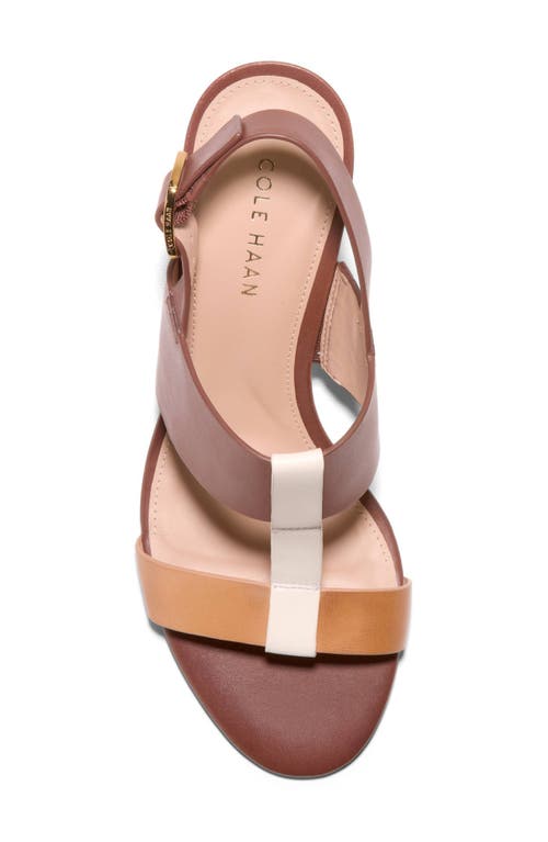 Cole Haan Josie T-strap Sandal In Dark Cuoio Leather/biscuit