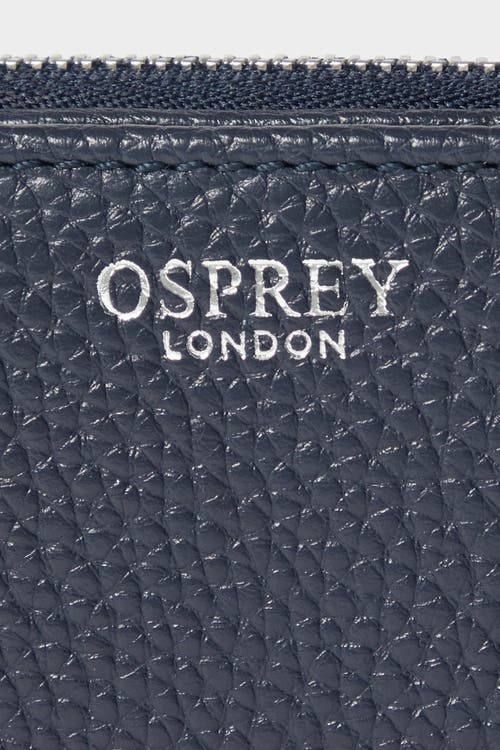 Osprey London The Core Medium Leather Zip Matinee Purse In Blue