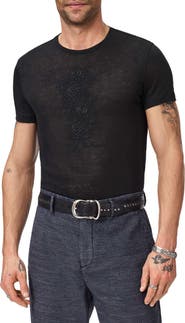 John Varvatos Rose Vine Embroidered Linen T-Shirt