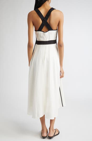 Valencia Contrast Sleeveless Midi Dress