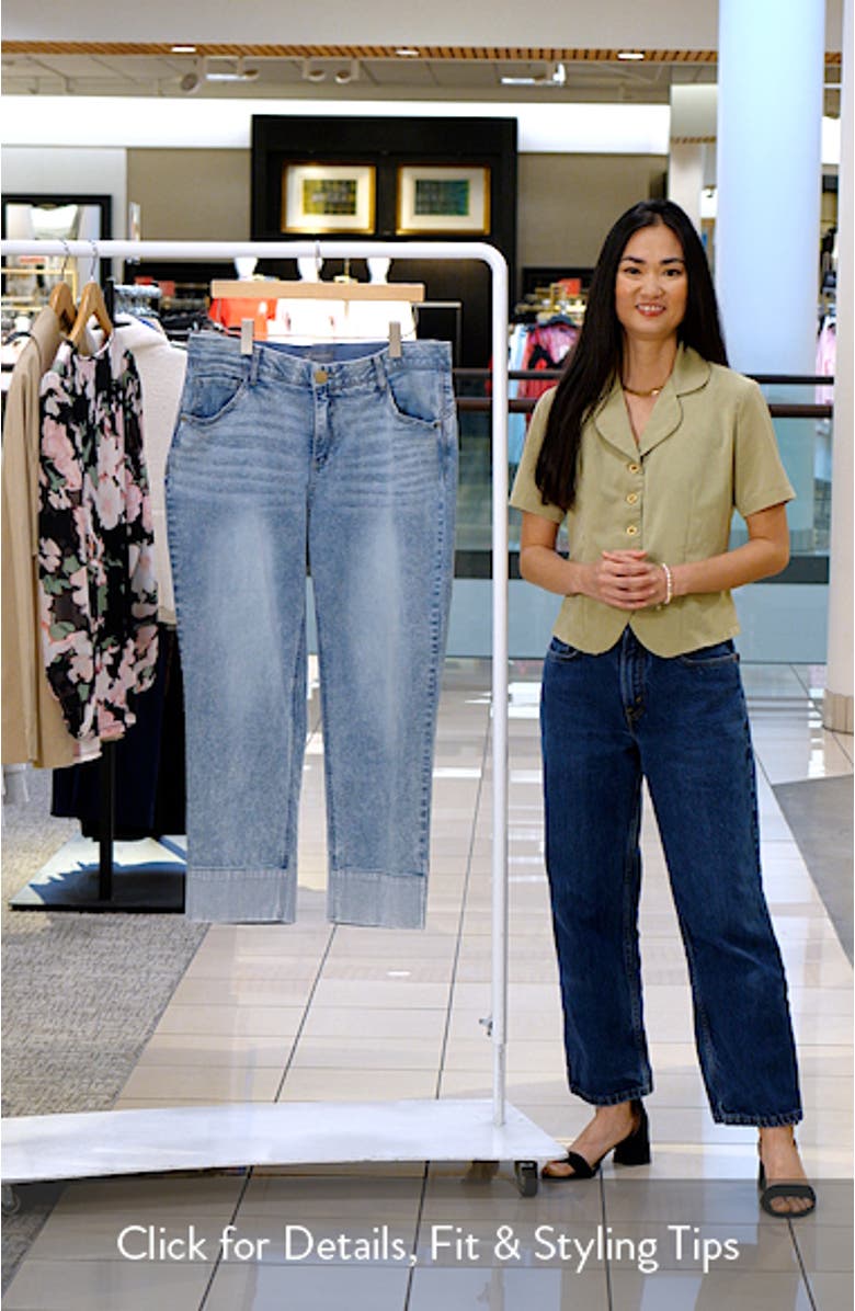 Round-Up High Waist Cuffed Boyfriend Jeans, sales video thumbnail