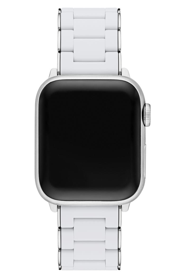 Silicone Apple Watch® Watchband, Alternate, color, GRAY / SILVER