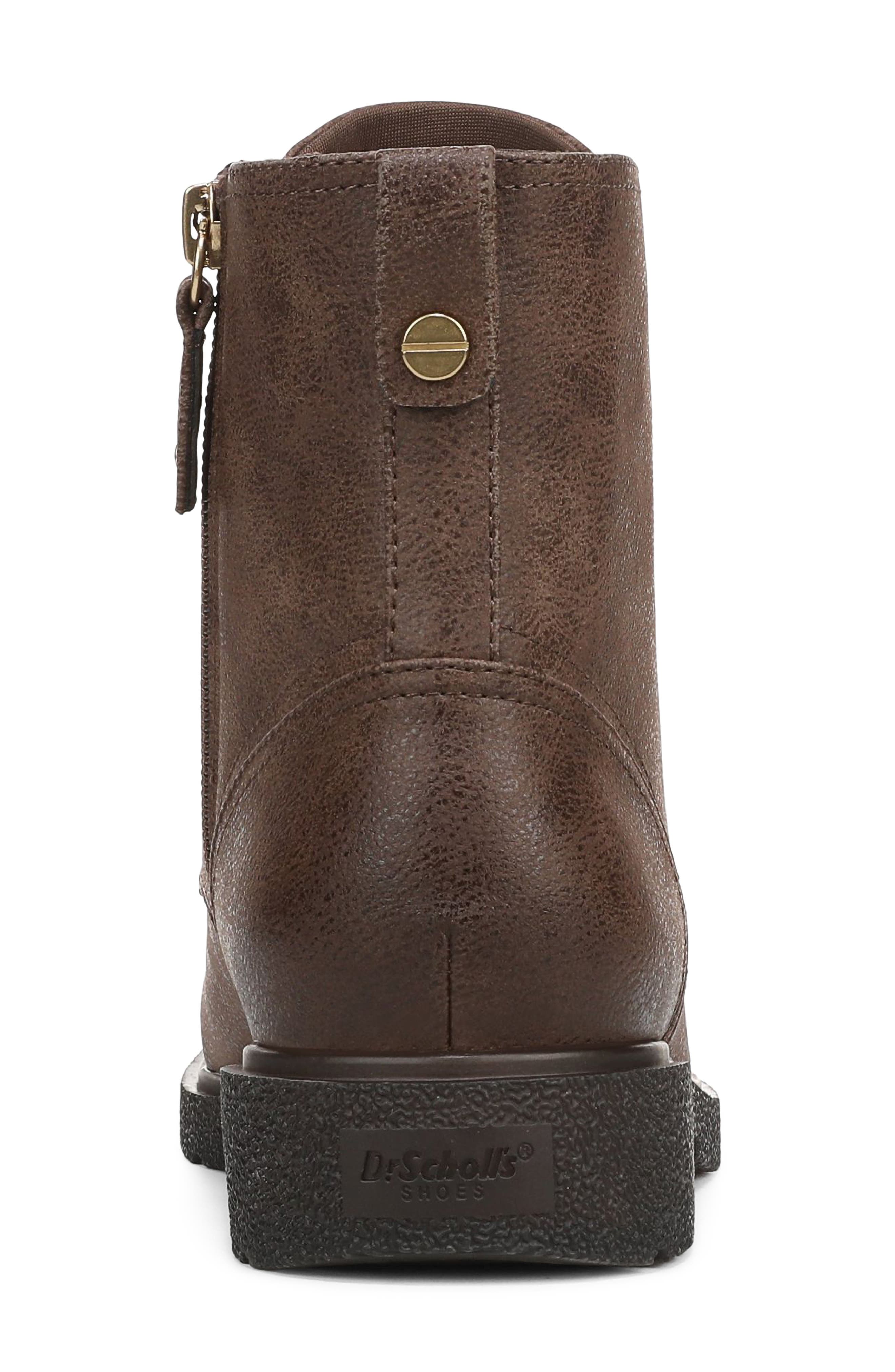 Aviation Combat Boot, Alternate, color, DARK BROWN FAUX LEATHER