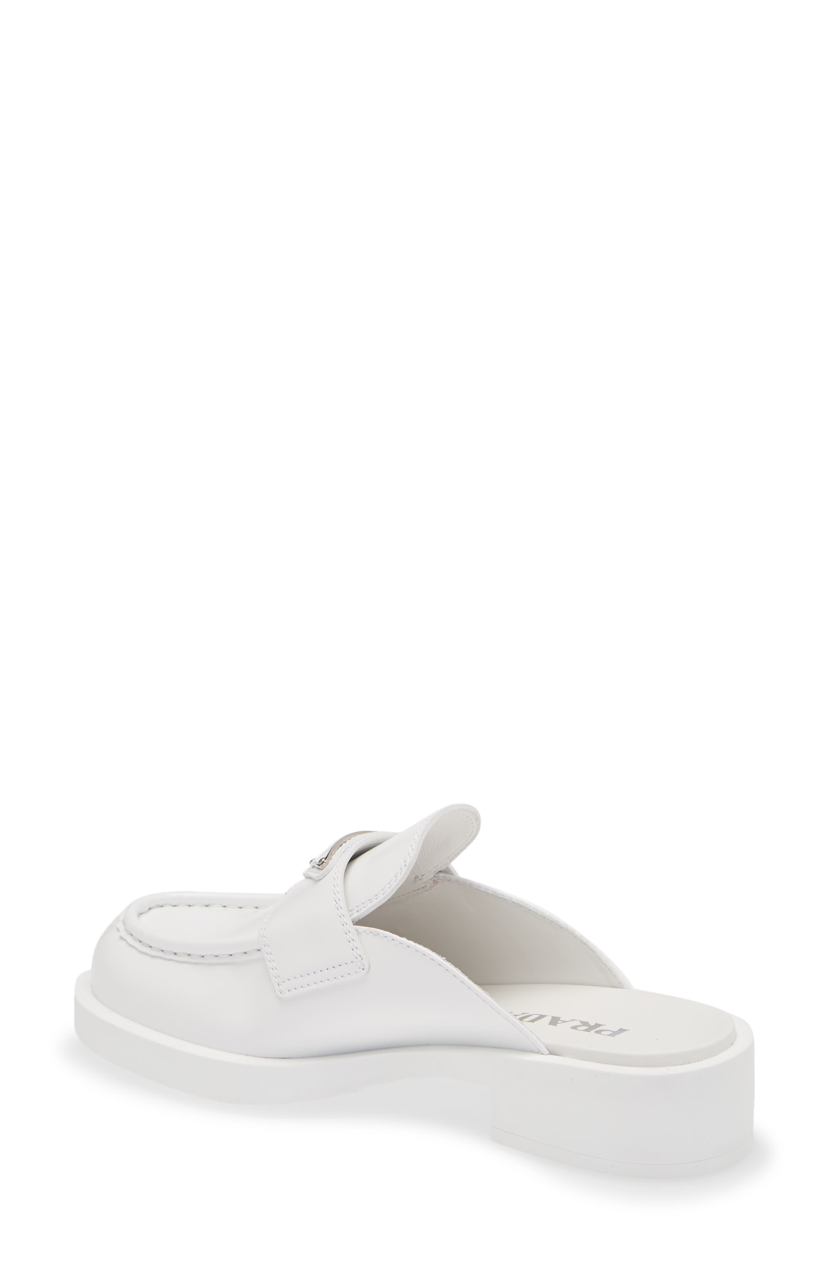Logo Platform Loafer Mule, Alternate, color, BIANCO