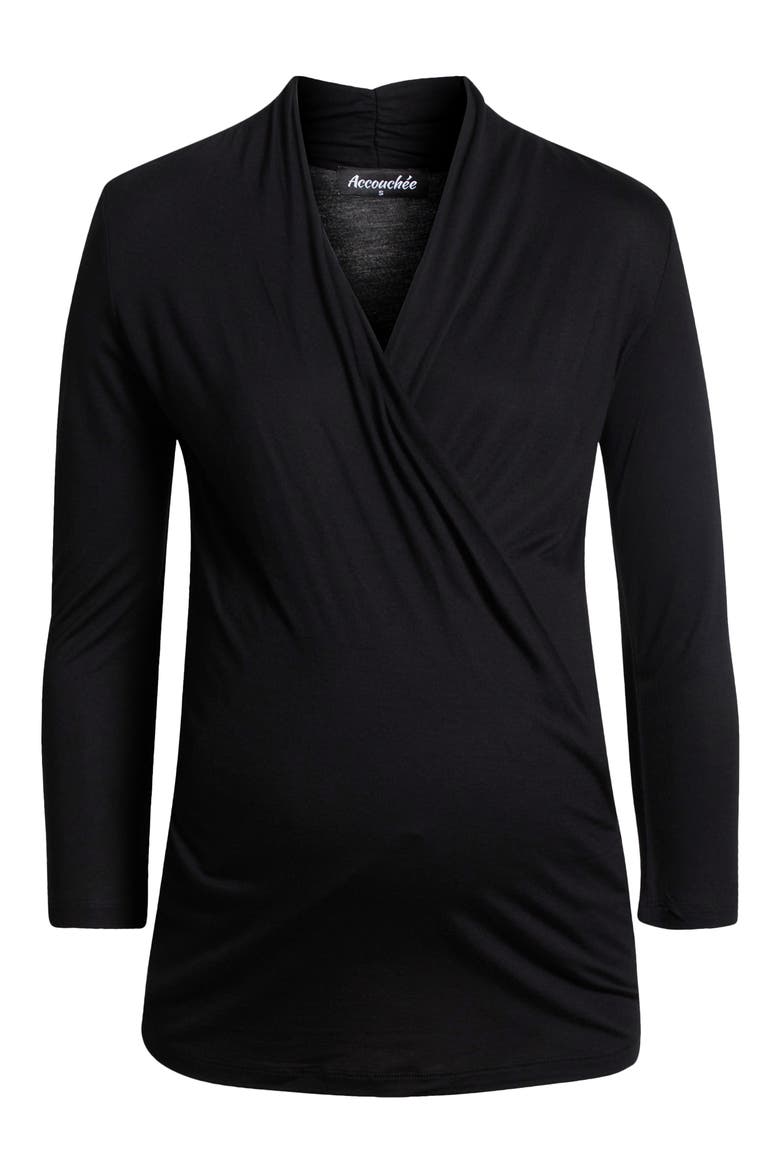 Pure Maternity/Nursing Top, Alternate, color, BLACK