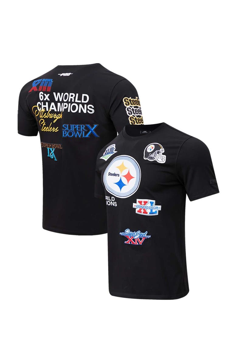 PRO STANDARD Men's Pro Standard Black Pittsburgh Steelers 6x Super Bowl Champions T-Shirt, Main, color,