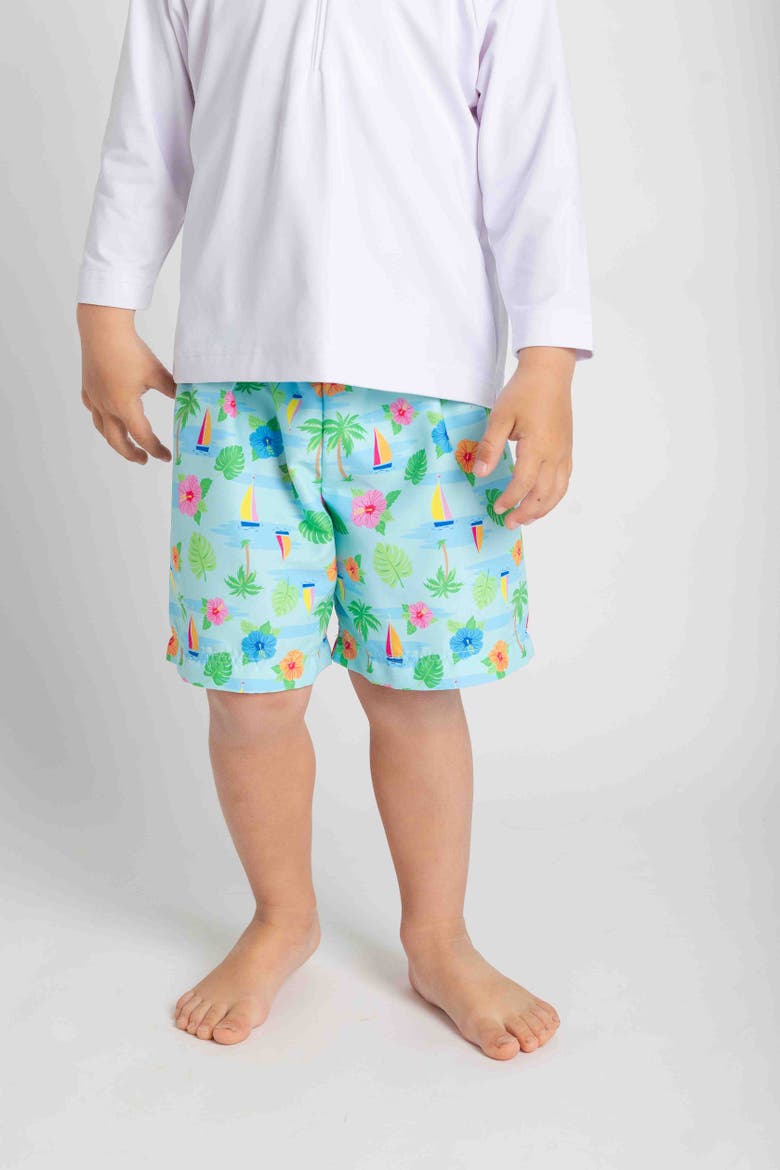 Tropical Print Swim Trunk, Alternate, color, Multi