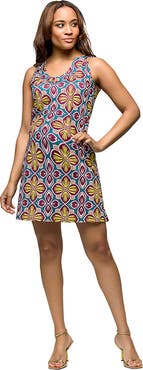 24seven Comfort Apparel Maternity Floral Print Sleeveless Knee Length Shift Dress