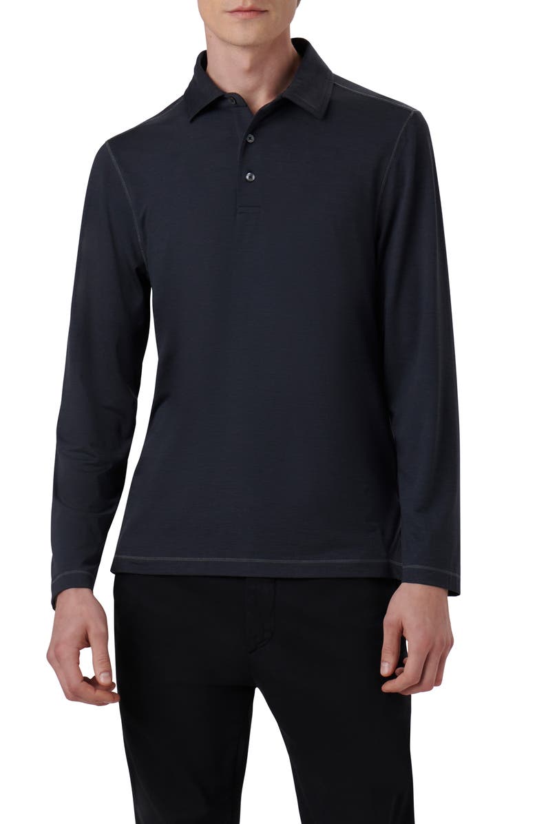 Bugatchi Long Sleeve Performance Polo, Main, color, 