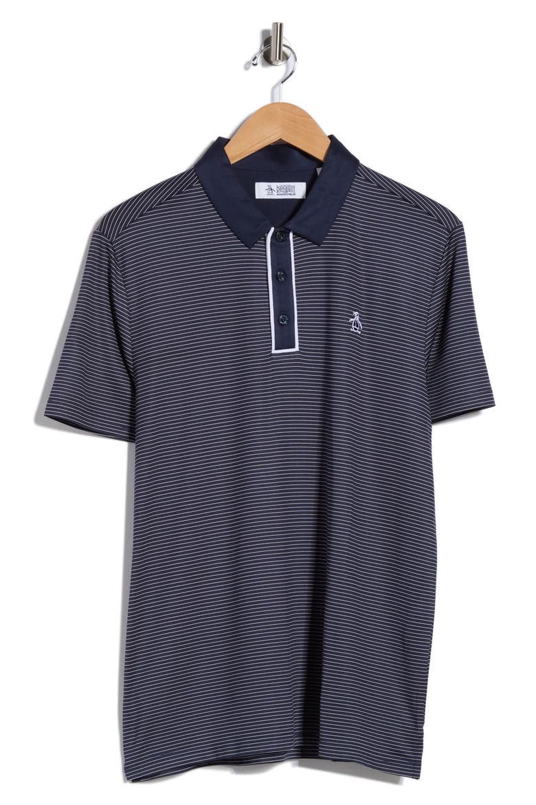 Stripe Polo, Alternate, color, BLACK IRIS