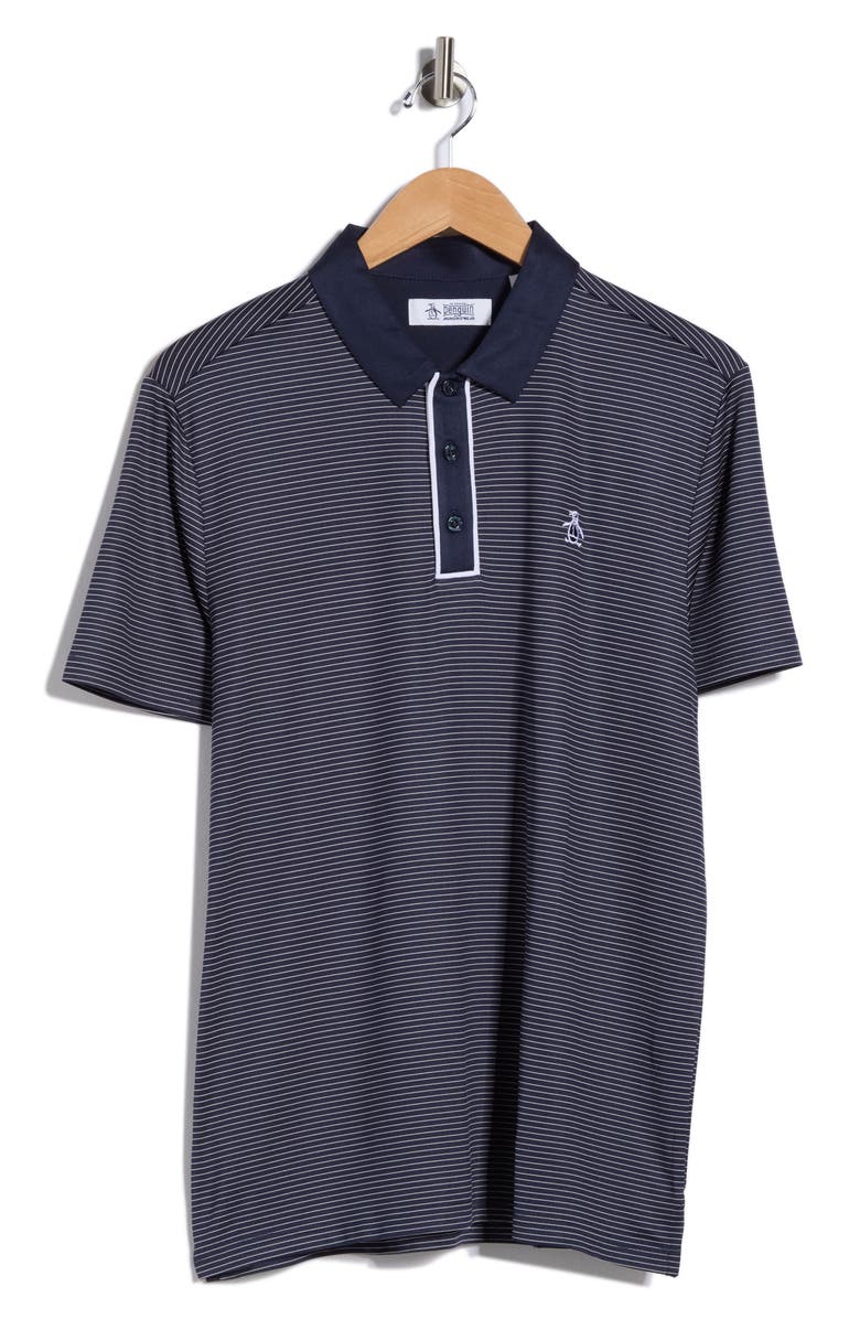 Original Penguin Stripe Polo, Alternate, color, Black Iris