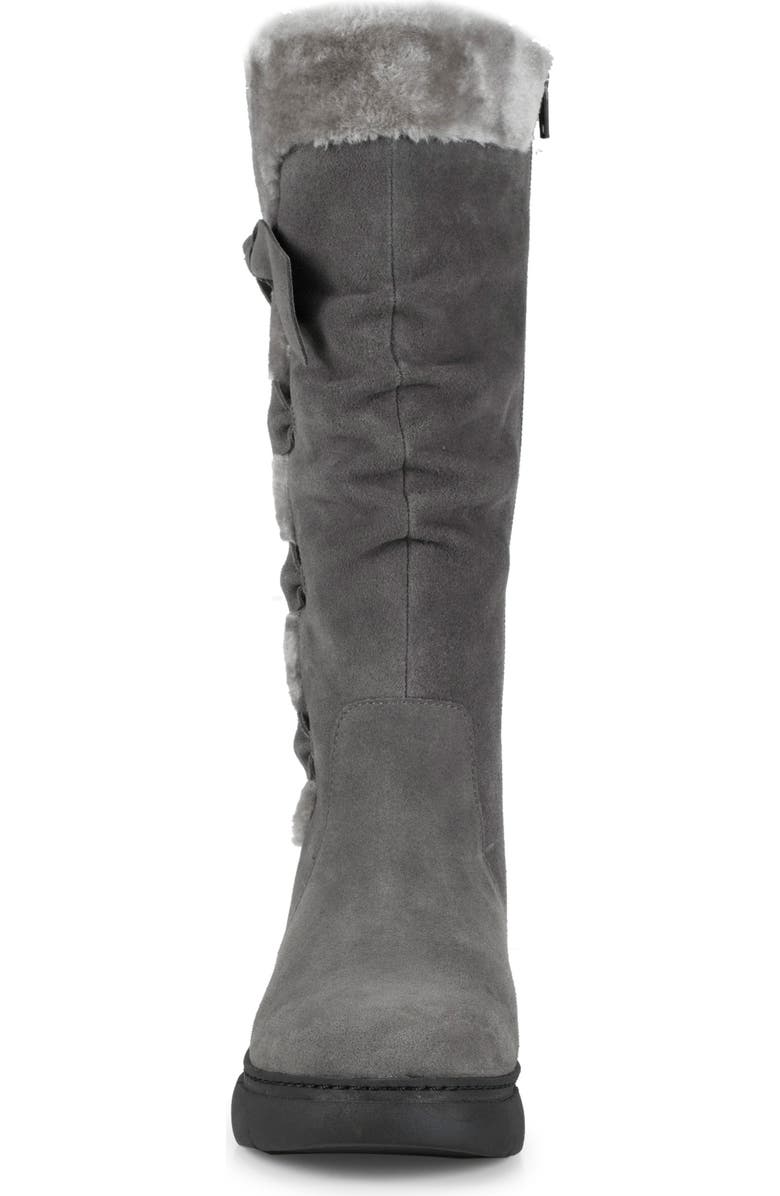 BARETRAPS Larenna Bow Tall Wedge Boot, Alternate, color, Dark Grey Suede